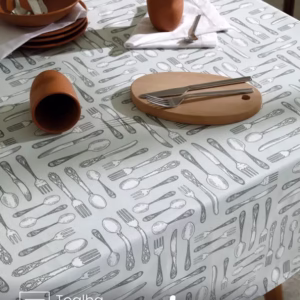 Toalha de Mesa Quadrada Döhler 4 lugares Athenas Ellie 1,40X1,40 m