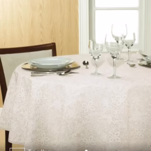Toalha de Mesa Redonda Döhler 4 lugares Athenas Eliete medidas 1,60 m