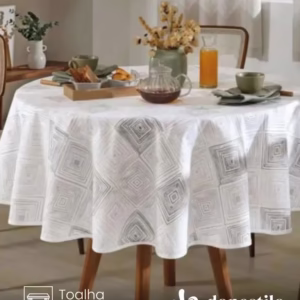 Toalha de Mesa Redonda Döhler 4 lugares Athenas Martin 1,60 m