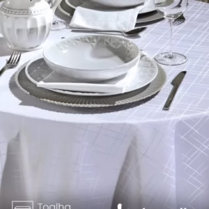 Toalha de Mesa Redonda Döhler 4 lugares Requinte II TJ5795 1,60 mt