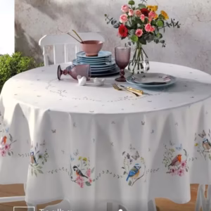 Toalha de Mesa Redonda Döhler 6 a 8 lugares Renova Jardim 1,80 m