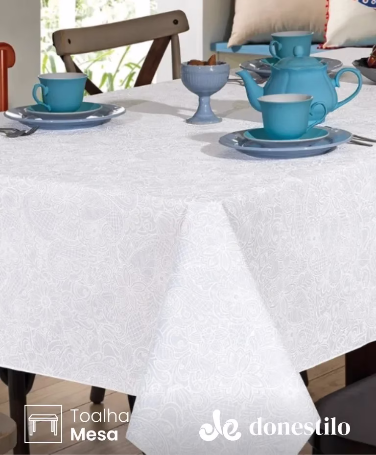 Toalha de Mesa Retangular Döhler 8 lugares Athenas Edite 1,60X2,50 m