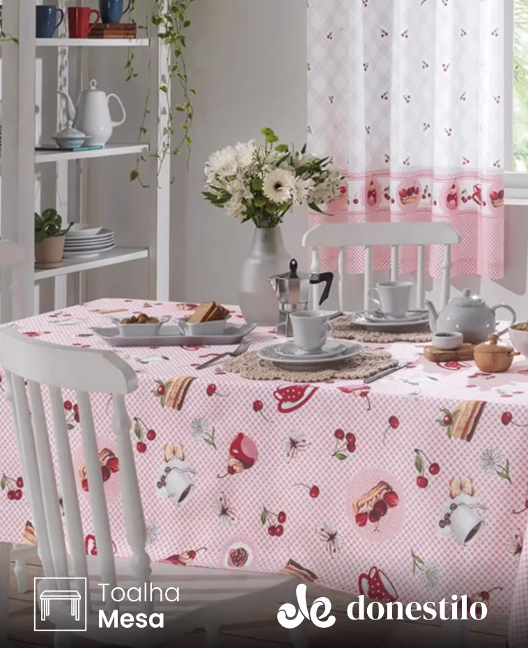 Toalha de Mesa Retangular Döhler 8 lugares Athenas Ivana 1,60X2,50 m