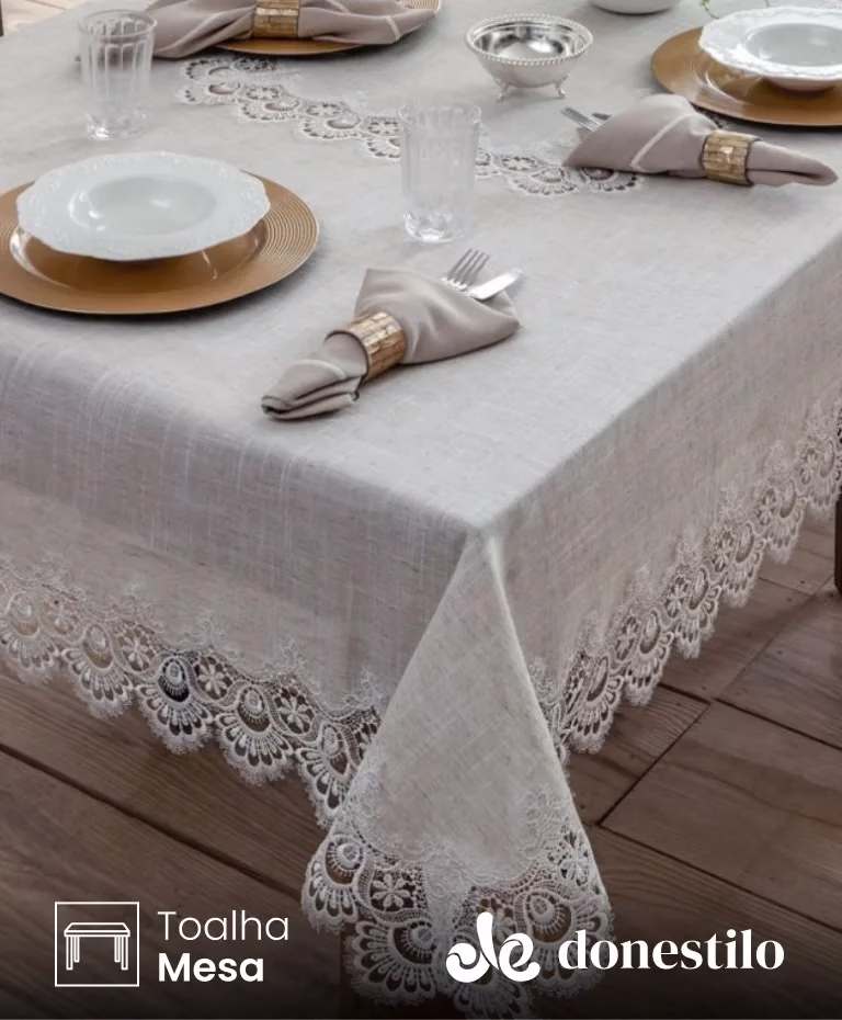 Toalha de Mesa Retangular Jolitex 6 lugares Istambul 1,50X2,20 m