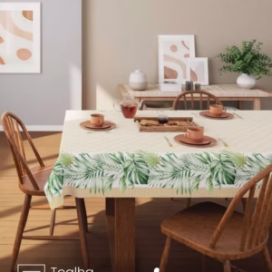 Toalha de Mesa Retangular Lepper 6 lugares Palmas 1,40X2,10 m