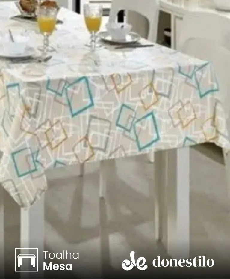 Toalha de Mesa Quadrada Genebra 4 lugares Ines 1,40X1,40 m Döhler