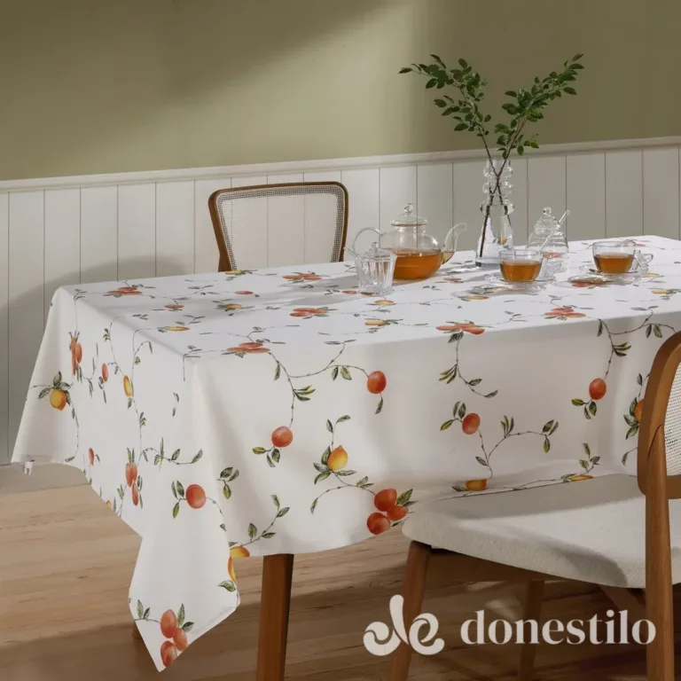 Toalha de Mesa Athenas Pessegos 1,40×1,40 M Dohler em Passa-Vinte MG