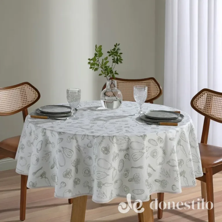 Toalha de Mesa Redonda Athenas Legumes 1,60 m Döhler em Passa-Vinte MG