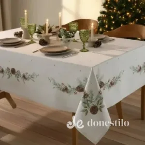 Toalha de Mesa Döhler Clean Matisse Estampado Digital 2,00X2,00m Natal 131
