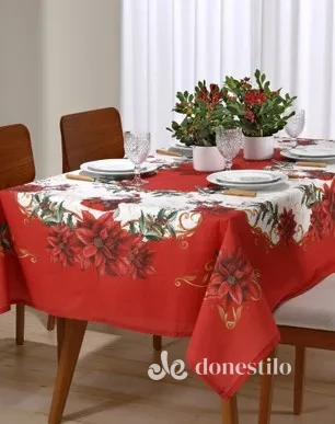 Toalha de Mesa Döhler Clean Renova Estampado Digital 1,80m x 1,80m Natal 122 em Rio Branco AC