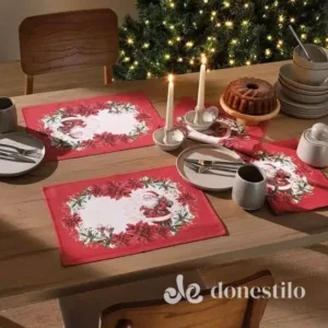 Jogo Americano Döhler Clean Renova Estampado Digital c/ 4 Peças 45x31cm Natal 122