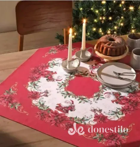 Toalha de Mesa Döhler Clean Renova Estampado Digital 78x78cm Natal 122 em Rio Branco AC