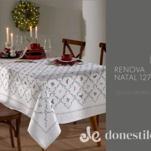Toalha de Mesa Döhler Clean Renova Estampado Digital 1,40m x 1,40m Natal 127