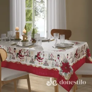 Toalha de Mesa Athenas Estampado 1,40m x 1,40m Natal 119 Döhler