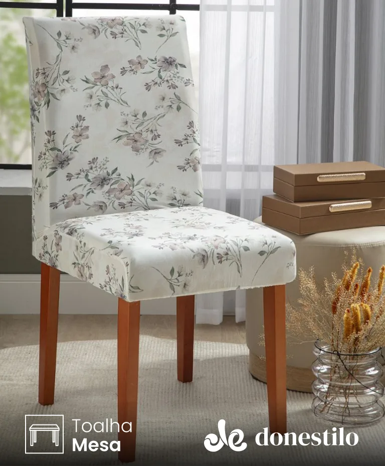 Capa de Cadeira Estampada Floral 40X60 cm Jolitex Capa de Cadeira Estampada Floral 40X60 cm Jolitex