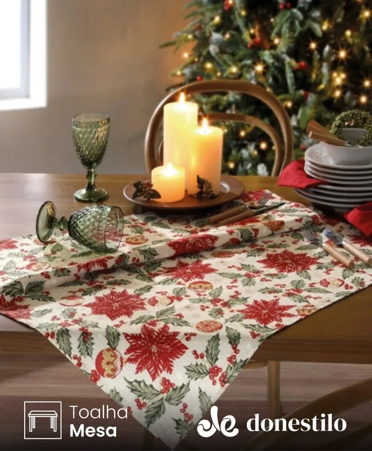 Centro de Mesa Döhler Celebra Natal 106 medidas 78X78 cm Centro de Mesa Döhler Celebra Natal 106 medidas 78X78 cm