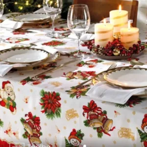 Toalha de Mesa Quadrada 4 lugares Athenas Natal 111 medidas 1,40X1,40 m Döhler