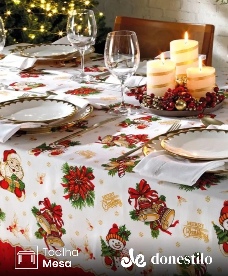 Toalha de Mesa Quadrada 4 lugares Athenas Natal 111 medidas 1,40X1,40 m Döhler Toalha de Mesa Quadrada 4 lugares Athenas Natal 111 medidas 1,40X1,40 m Döhler