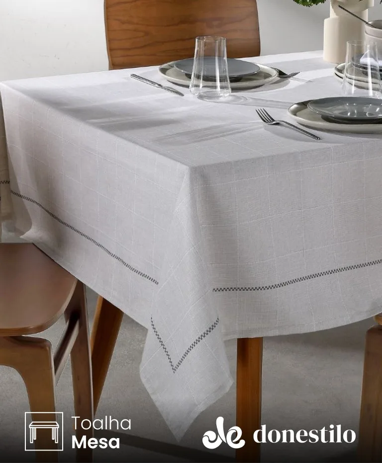 Toalha de Mesa Quadrada 4 lugares Renova Iara 1,40X1,40 m Döhler Toalha de Mesa Quadrada 4 lugares Renova Iara 1,40X1,40 m Döhler