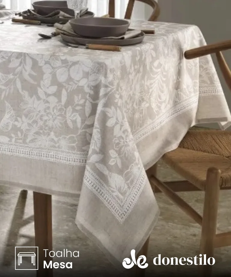 Toalha de Mesa Quadrada 6 a 8 lugares Renova Alana 1,80X1,80 m Döhler Toalha de Mesa Quadrada 6 a 8 lugares Renova Alana 1,80X1,80 m Döhler
