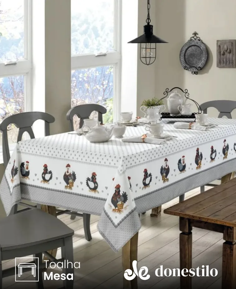 Toalha de Mesa Quadrada 6 a 8 lugares Renova Lia 1,80X1,80 m Döhler Toalha de Mesa Quadrada 6 a 8 lugares Renova Lia 1,80X1,80 m Döhler