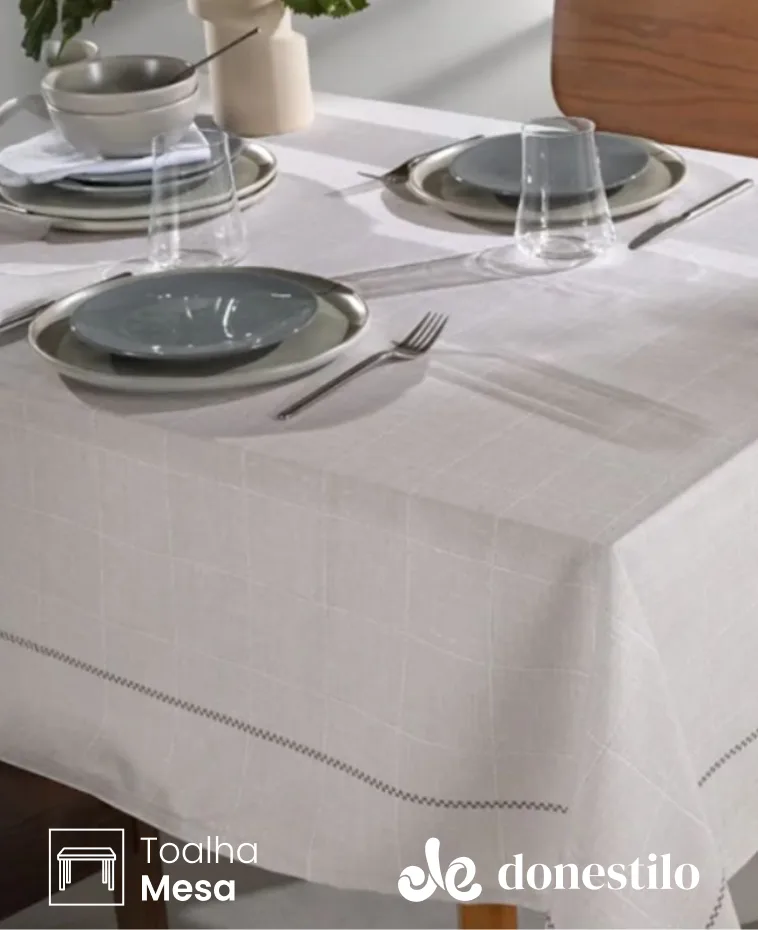Toalha de Mesa Retangular 6 lugares Renova Iara 1,40X2,10 m Döhler Toalha de Mesa Retangular 6 lugares Renova Iara 1,40X2,10 m Döhler