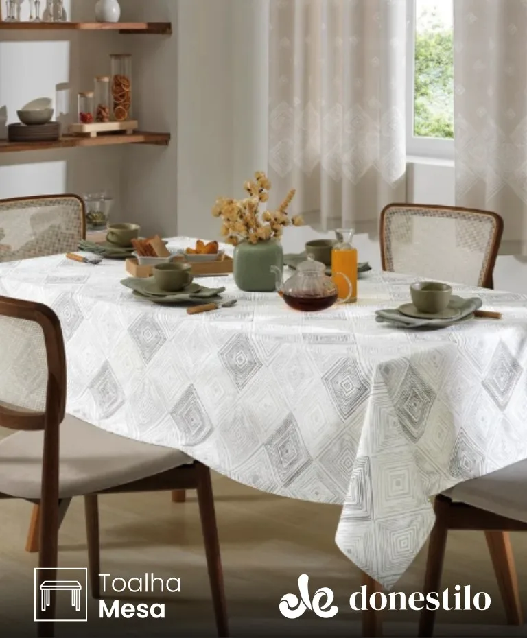Toalha de Mesa Retangular Döhler 6 lugares Athenas Martin 1,40X2,10 m Toalha de Mesa Retangular Döhler 6 lugares Athenas Martin 1,40X2,10 m