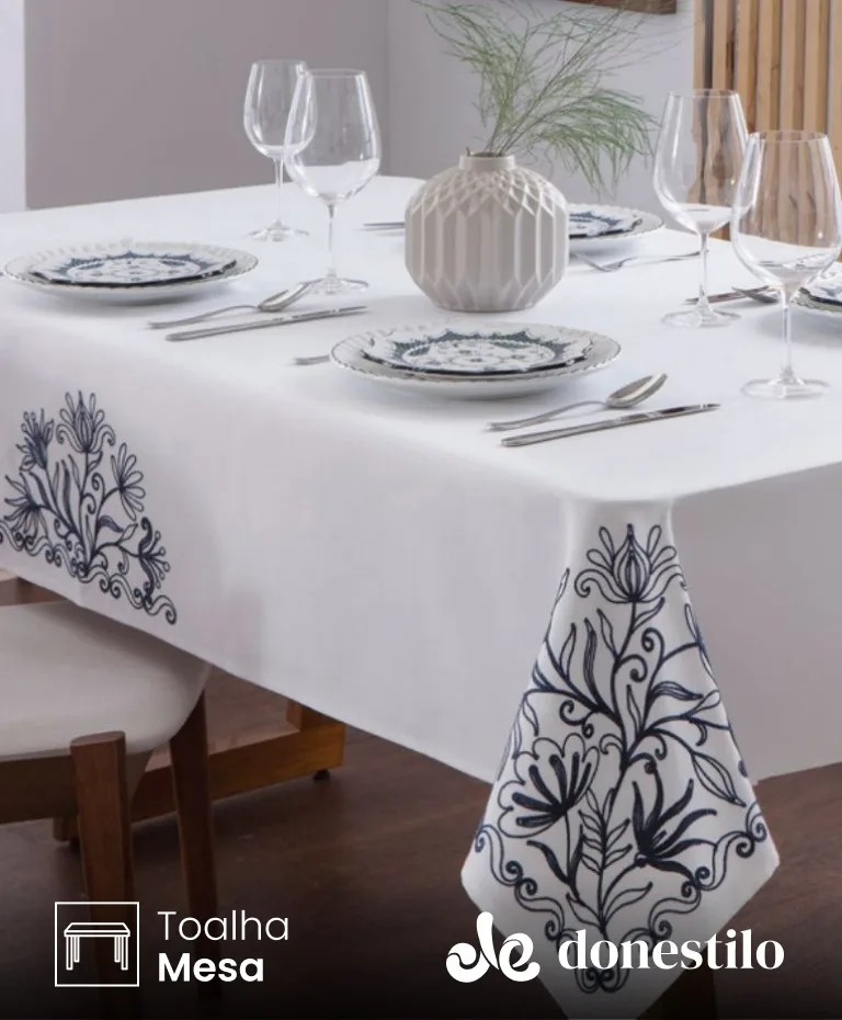 Toalha de Mesa Retangular Jolitex 6 lugares Holanda 1,50X2,20 m Toalha de Mesa Retangular Jolitex 6 lugares Holanda 1,50X2,20 m