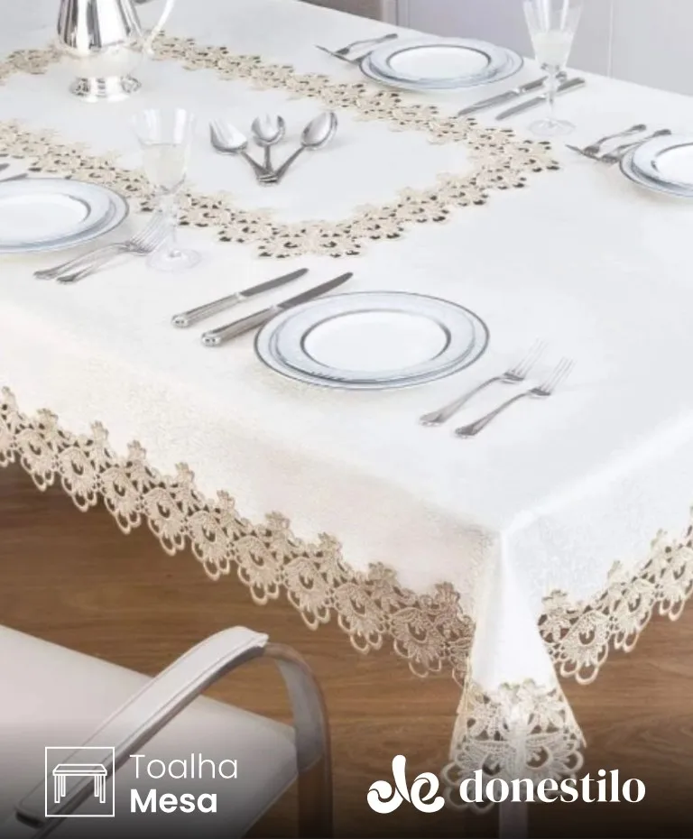 Toalha de Mesa Retangular Jolitex 8 lugares Veneza 1,60X2,70 m Toalha de Mesa Retangular Jolitex 8 lugares Veneza 1,60X2,70 m