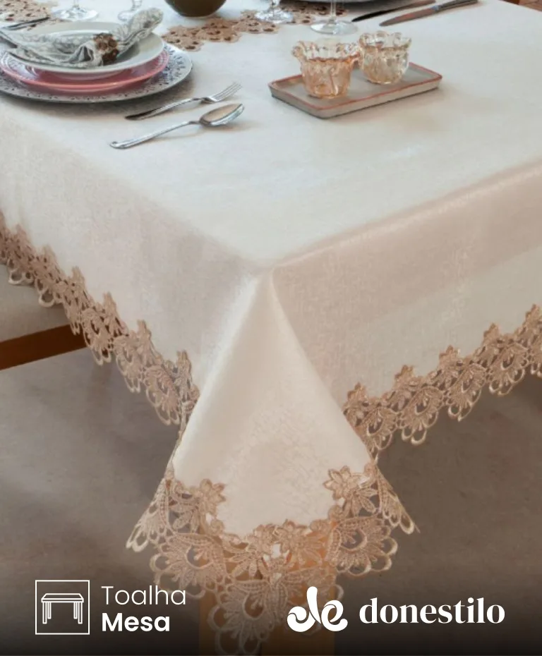 Toalha de Mesa Retangular Jolitex 8 lugares Veneza 1,60X3m Toalha de Mesa Retangular Jolitex 8 lugares Veneza 1,60X3m